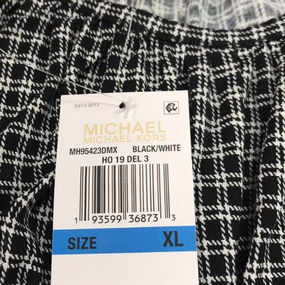 MICHAEL Michael Kors Micro Check Peasant Top - Picture 5 of 6